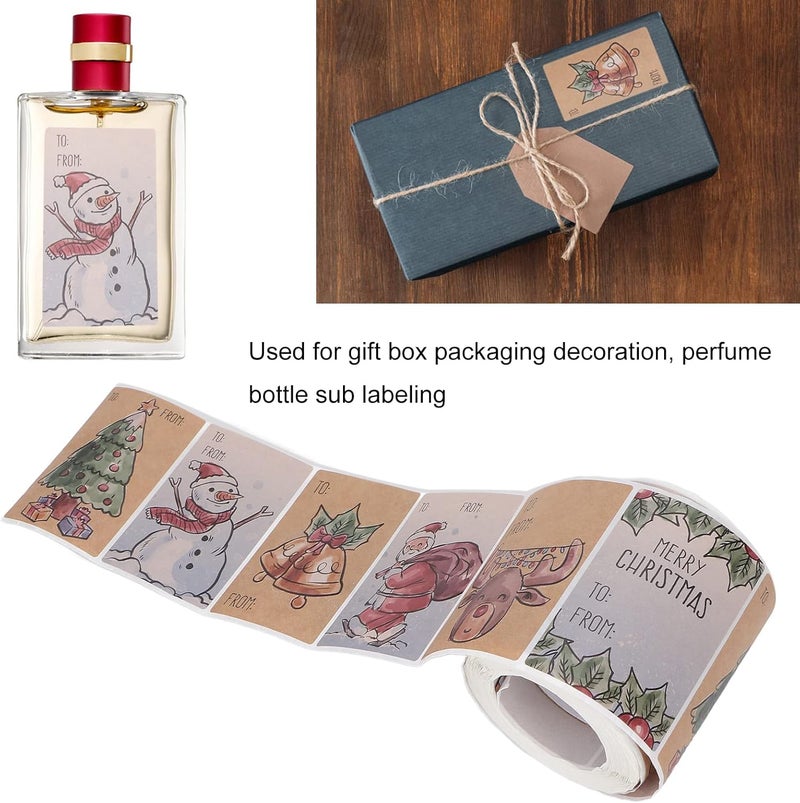 woobles Christmas Sticker, Decorative Stickers, 250 Christmas Decorative Stickers for Cards, Gift Envelopes, Boxes, Christmas Gift Name Label Stickers - Image 4